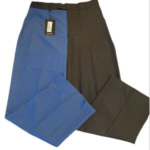 Boohoo Man Dress Pants Trouser Wide Leg Waist 32 Spliced NWT Blue Black